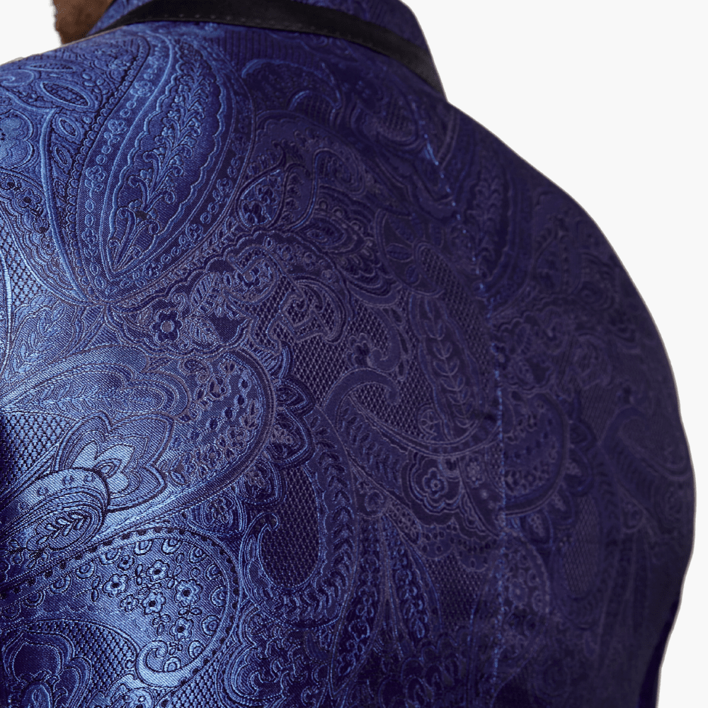 Blue Paisley Blazer - Angelo Galasso - Luxury Italian Menswear London