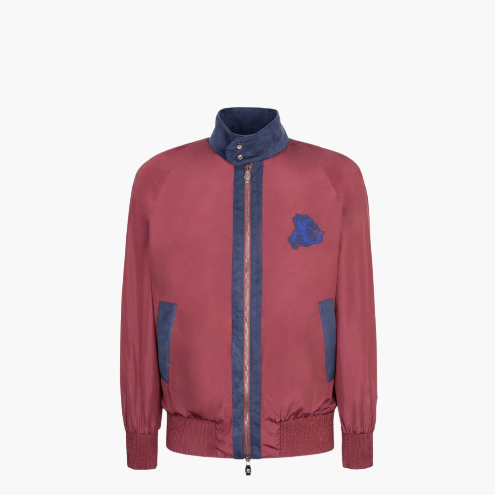 Red Nylon Bomber Jacket