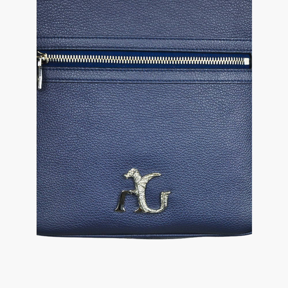 Blue Dollarino Leather Messenger Bag - AG23WBMES01