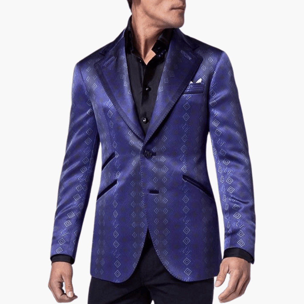 Hexagon Silk Evening Blazer - Angelo Galasso - Luxury Italian Menswear London