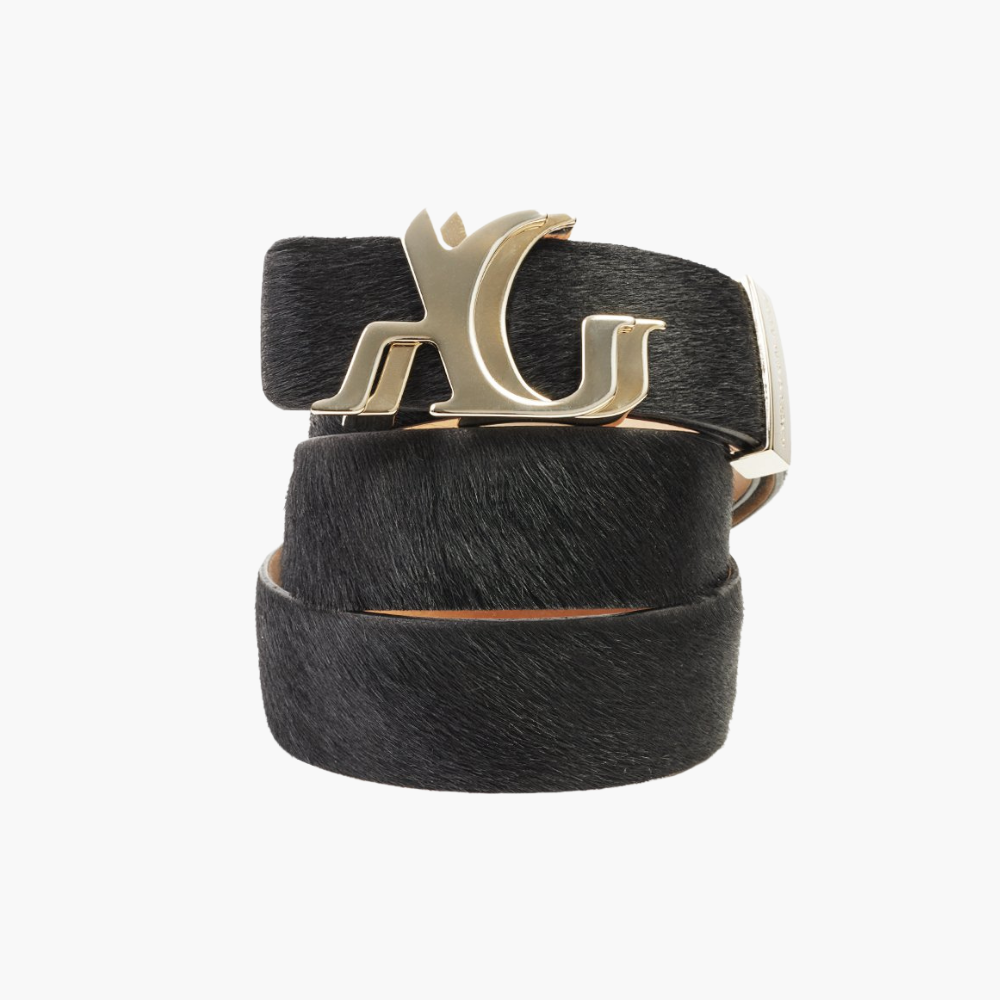 Black Pony Skin Belt - 16WC01B704