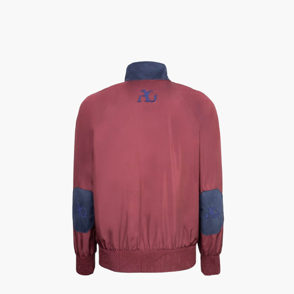 Red Nylon Bomber Jacket