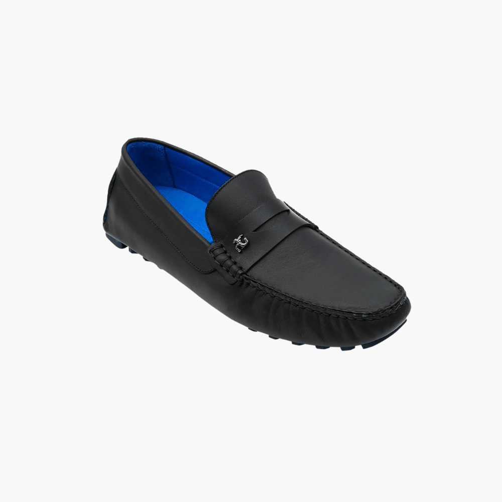 Black Calfskin Driver Shoes - Angelo Galasso - Luxury Italian Menswear London