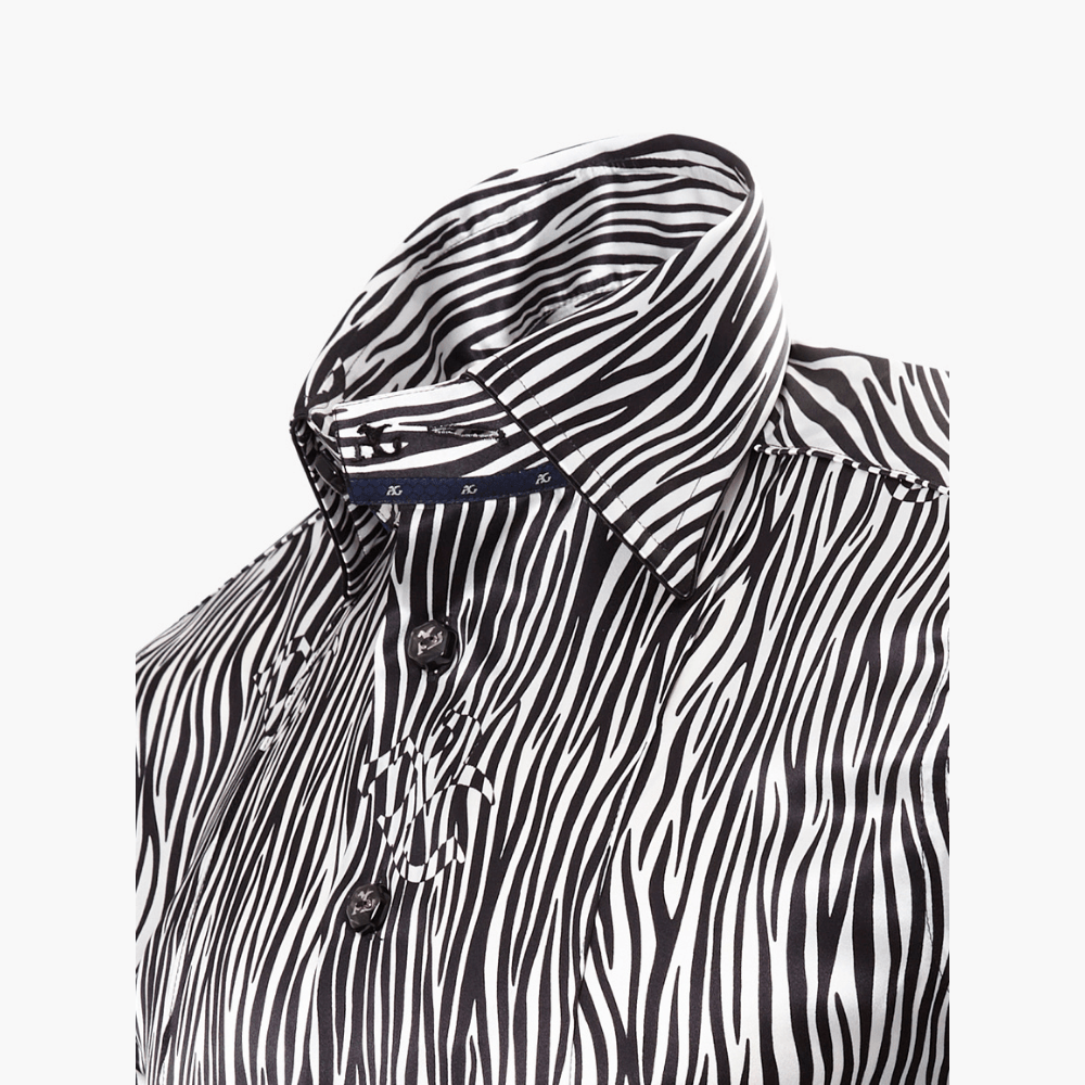 Zebra AG Print Corleone Silk Shirt - Angelo Galasso - Luxury Italian Menswear London