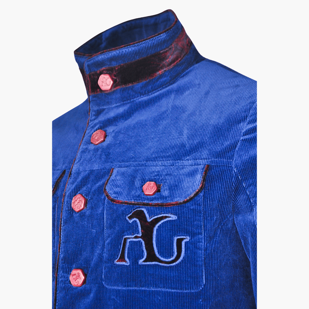 Blue Corduroy Sahariana Jacket - Angelo Galasso - Luxury Italian Menswear London