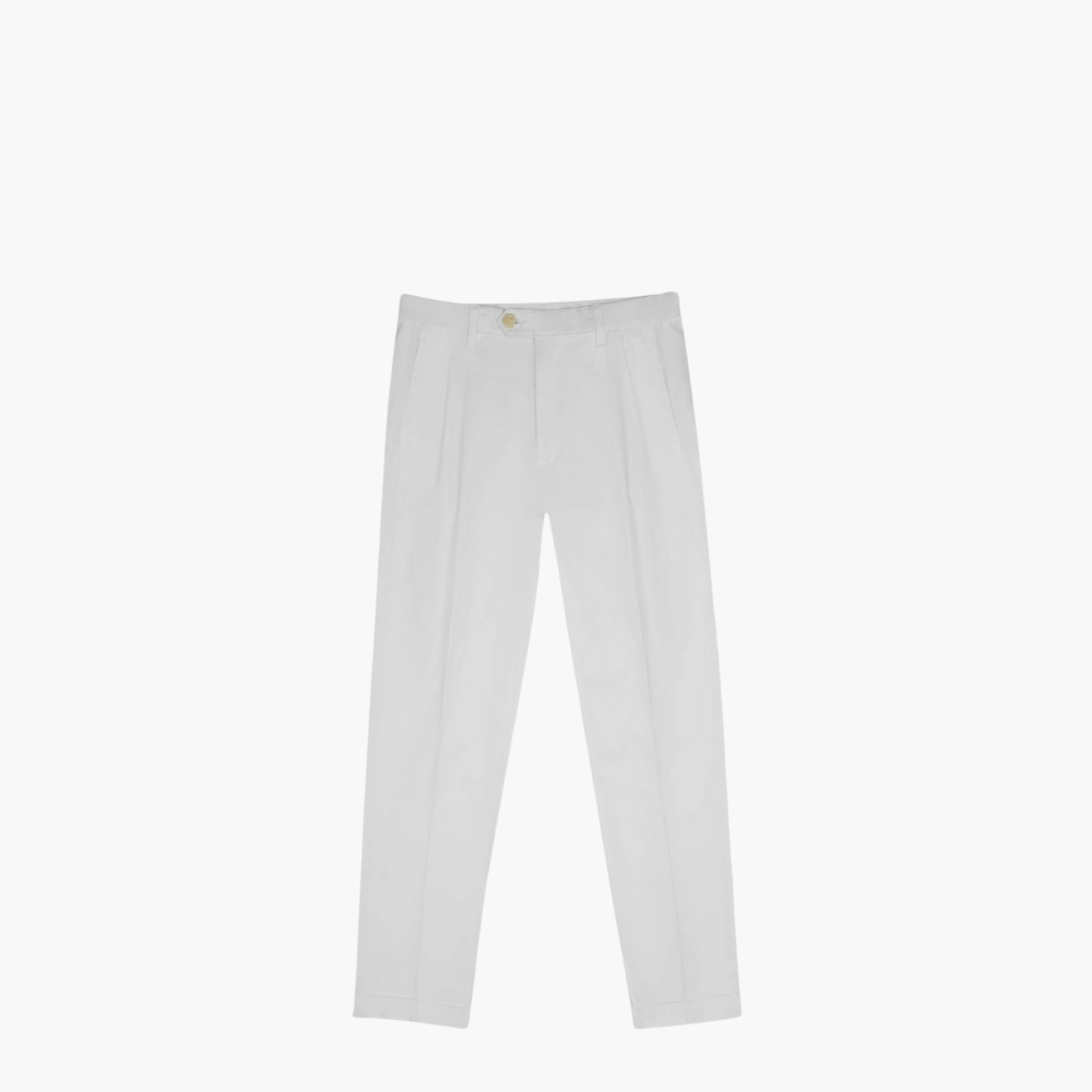 White Double Pleat Chinos - A11MR2507F