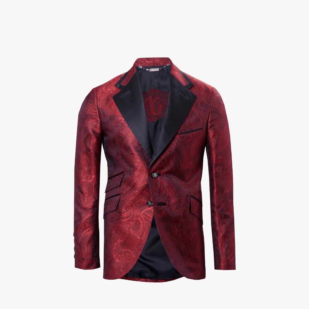 Red Paisley Blazer - Angelo Galasso - Luxury Italian Menswear London