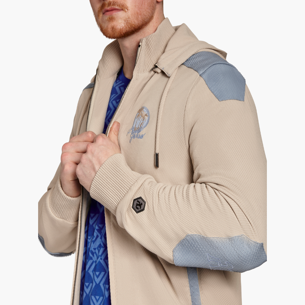 Beige Tracksuit with Light Blue Python