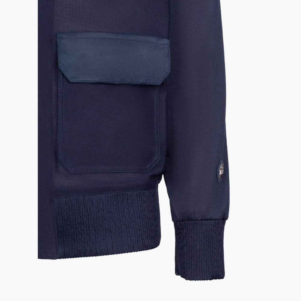 Navy Blue Cardigan Jacket with AG Logo - B11MR06001