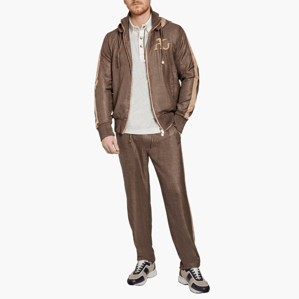 Brown Tracksuit with AG Logo - Angelo Galasso - Luxury Italian Menswear London