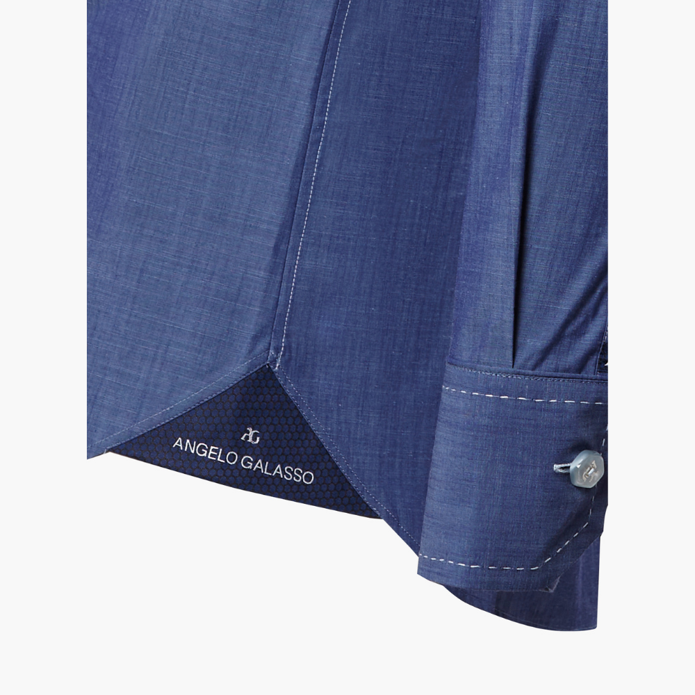 Blue Corleone Shirt with Single Stitching