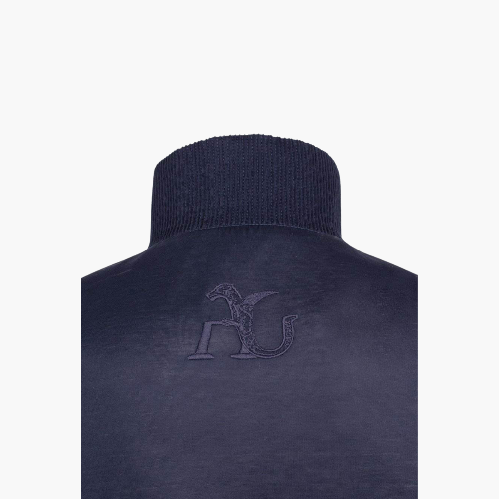 Navy Blue Cardigan Jacket with AG Logo - B11MR06001