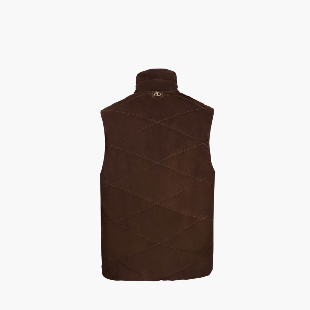 Brown Suede Mink Fur Gilet ANGELO GALASSO