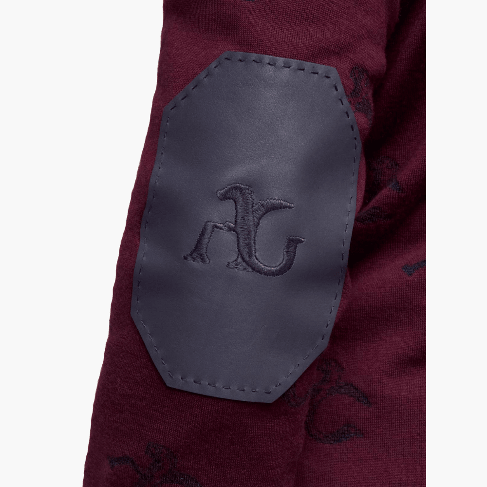 Burgundy Wool & Cashmere Monogram Cardigan - Angelo Galasso - Luxury Italian Menswear London
