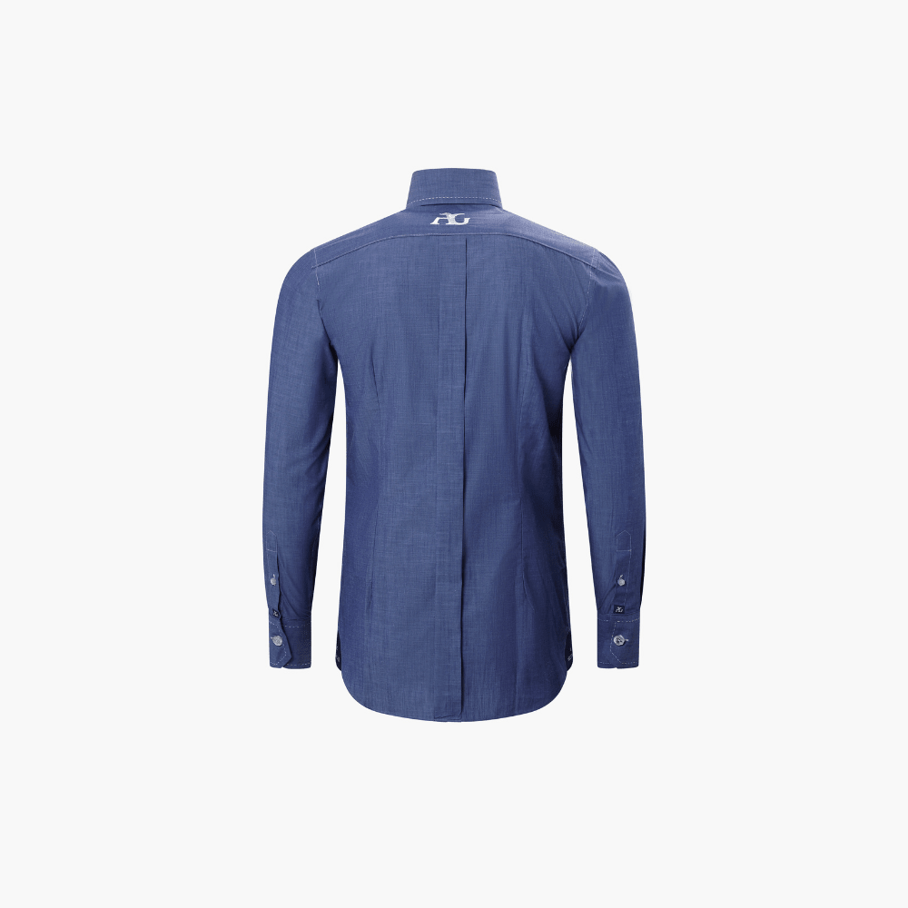 Blue Corleone Shirt with Single Stitching - Angelo Galasso - Luxury Italian Menswear London