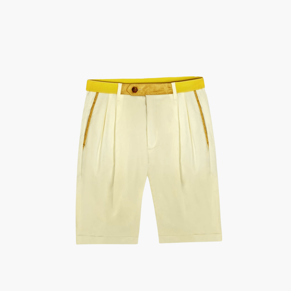 Yellow Cotton Summer Bermuda - Angelo Galasso - Luxury Italian Menswear London