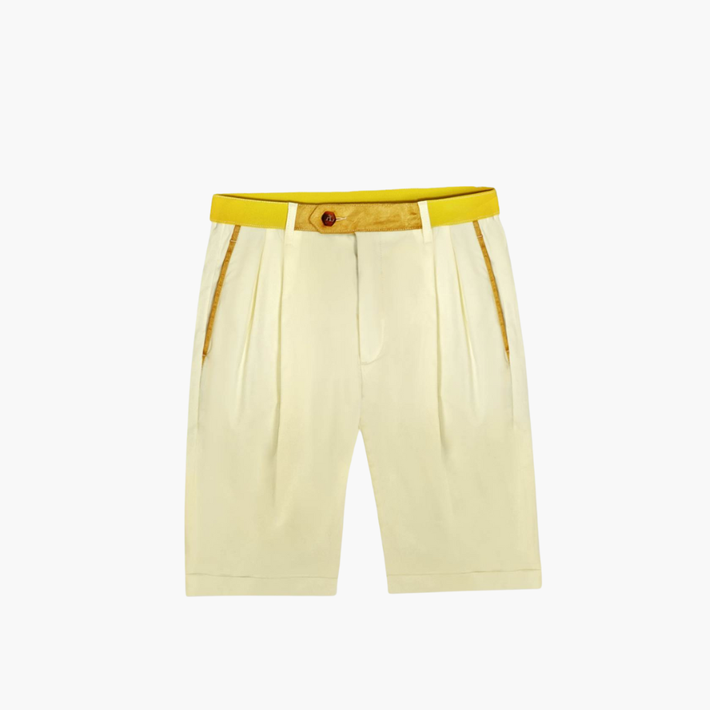 Yellow Cotton Summer Bermuda - A11MR2601F