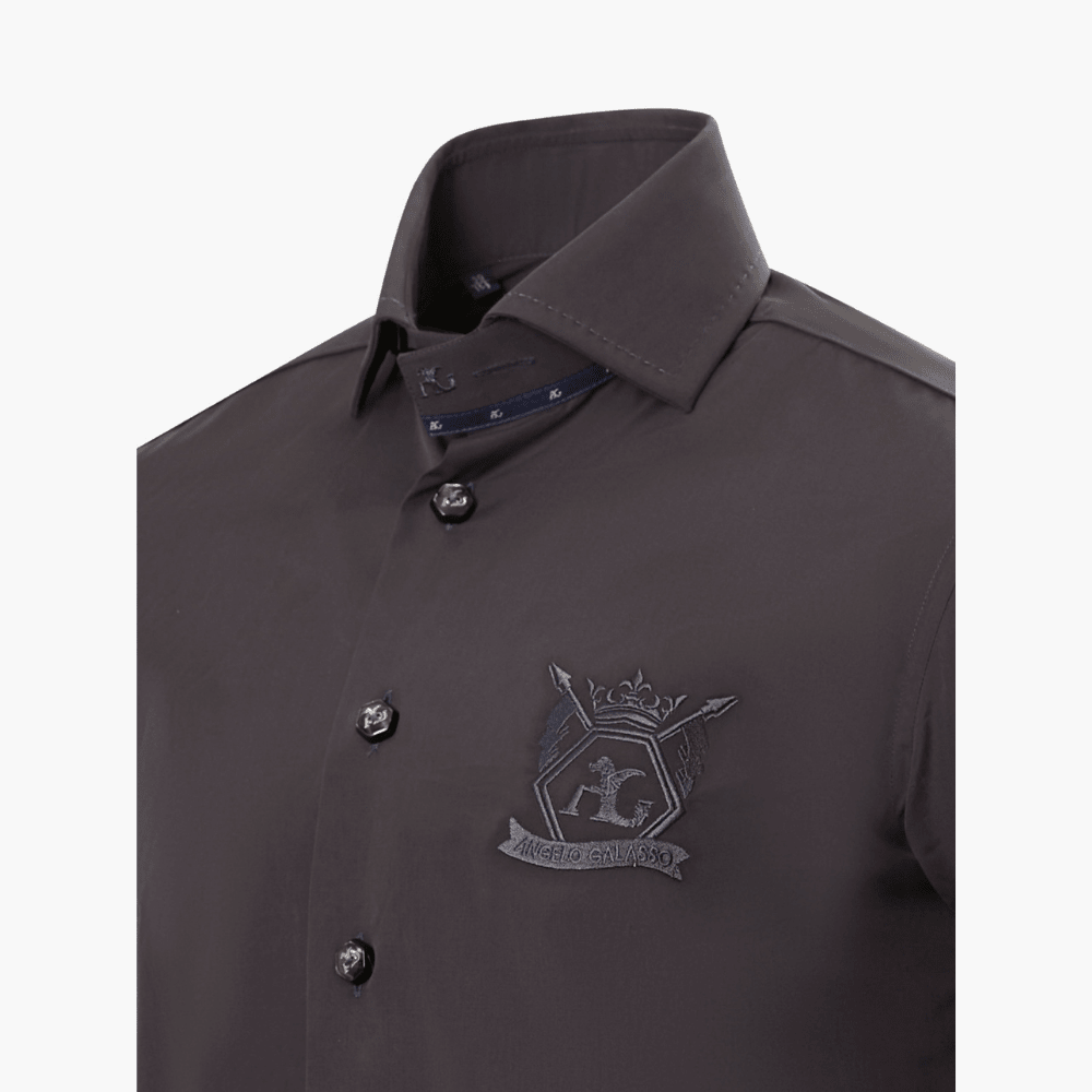 Green Exagon Stitched Mason Shirt - Angelo Galasso - Luxury Italian Menswear London