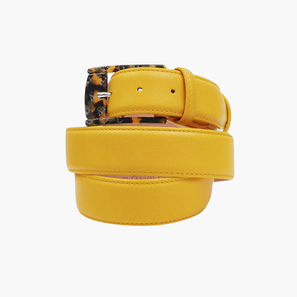 Yellow Calfskin Belt - Angelo Galasso - Luxury Italian Menswear London