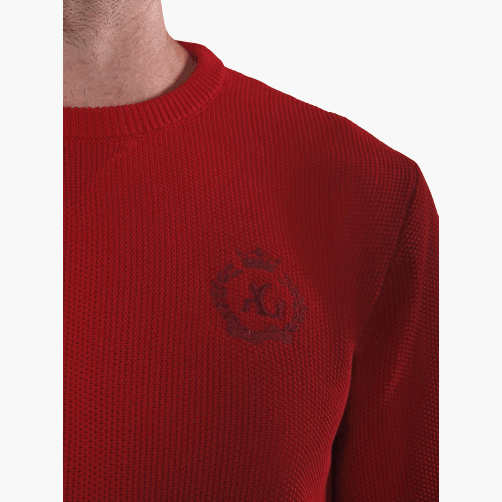 Red Cotton Summer Jumper - Angelo Galasso - Luxury Italian Menswear London