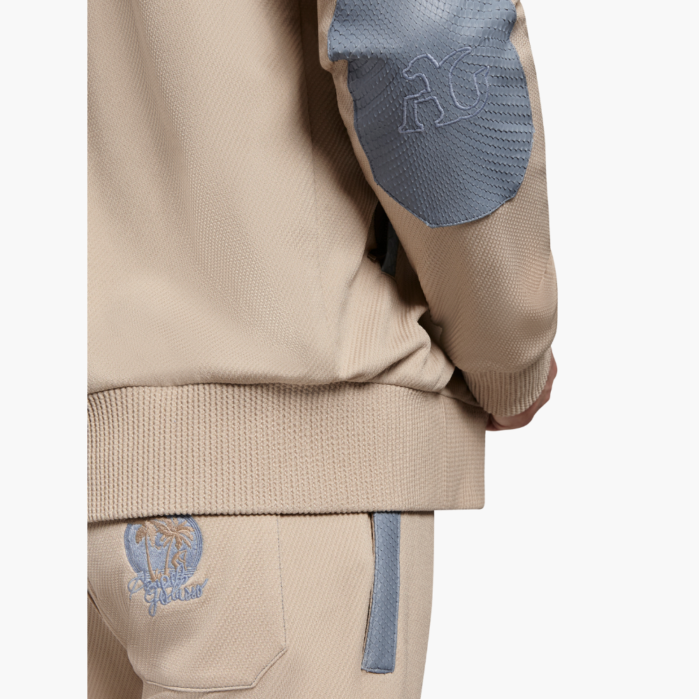 Beige Tracksuit with Light Blue Python