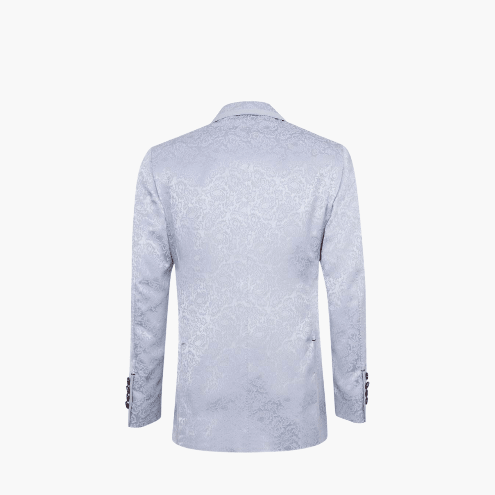 Silver Paisley Blazer - Angelo Galasso - Luxury Italian Menswear London