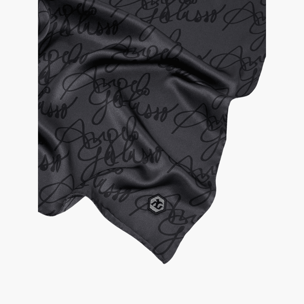 Grey Silk Signature Scarf - Angelo Galasso - Luxury Italian Menswear London