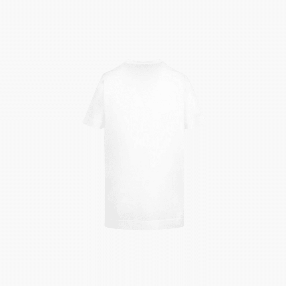 White & Gold Cotton Shield T-Shirt - Angelo Galasso - Luxury Italian Menswear London