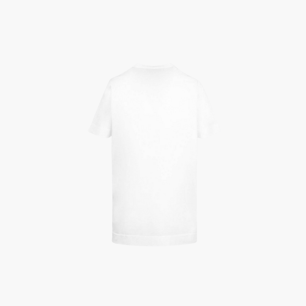 White & Gold Cotton Shield T-Shirt -
