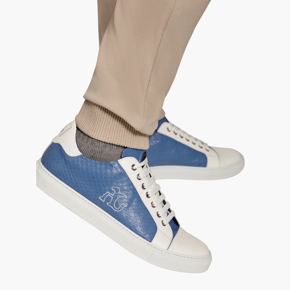 Beige Tracksuit with Light Blue Python