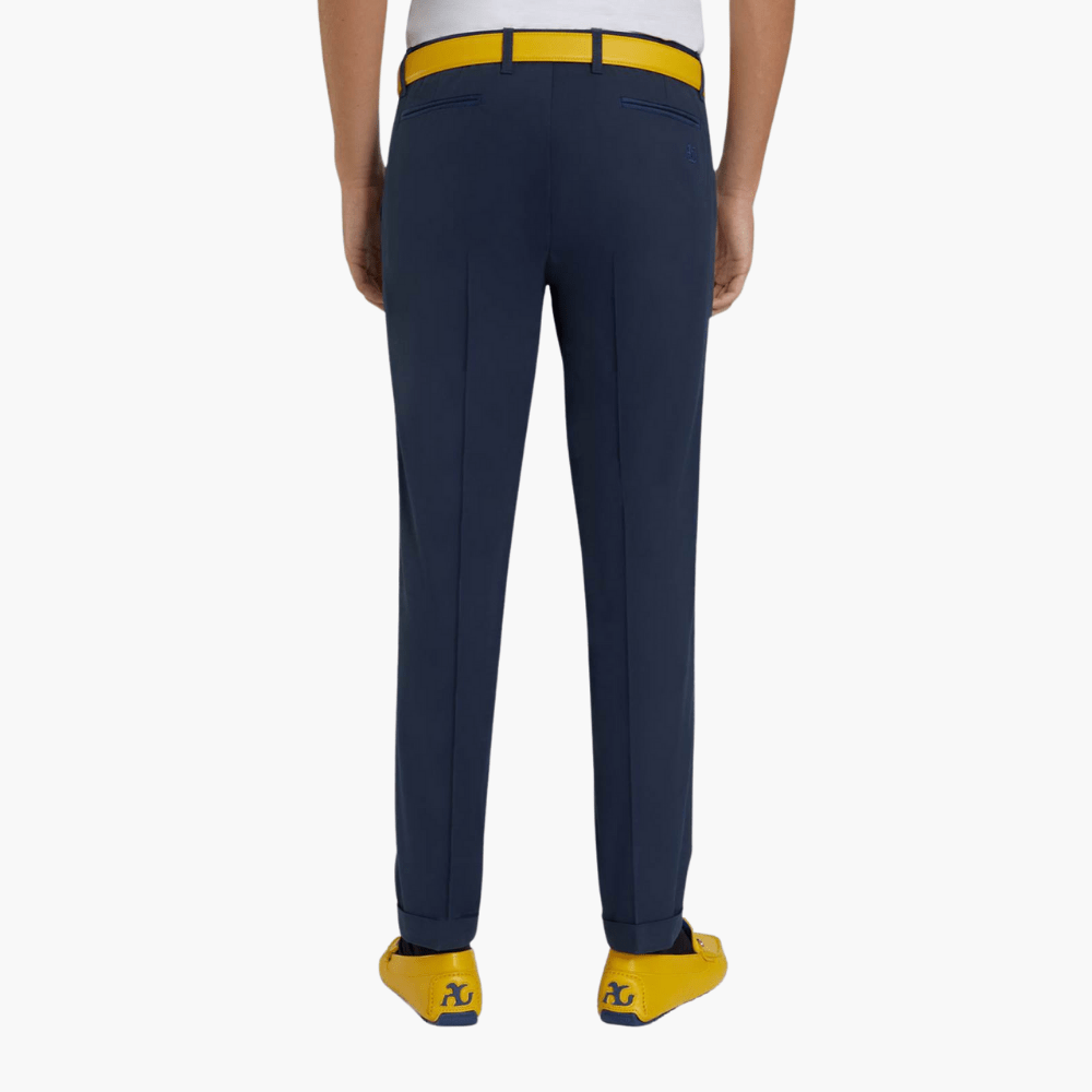 Blue Regular Chinos - Angelo Galasso - Luxury Italian Menswear London