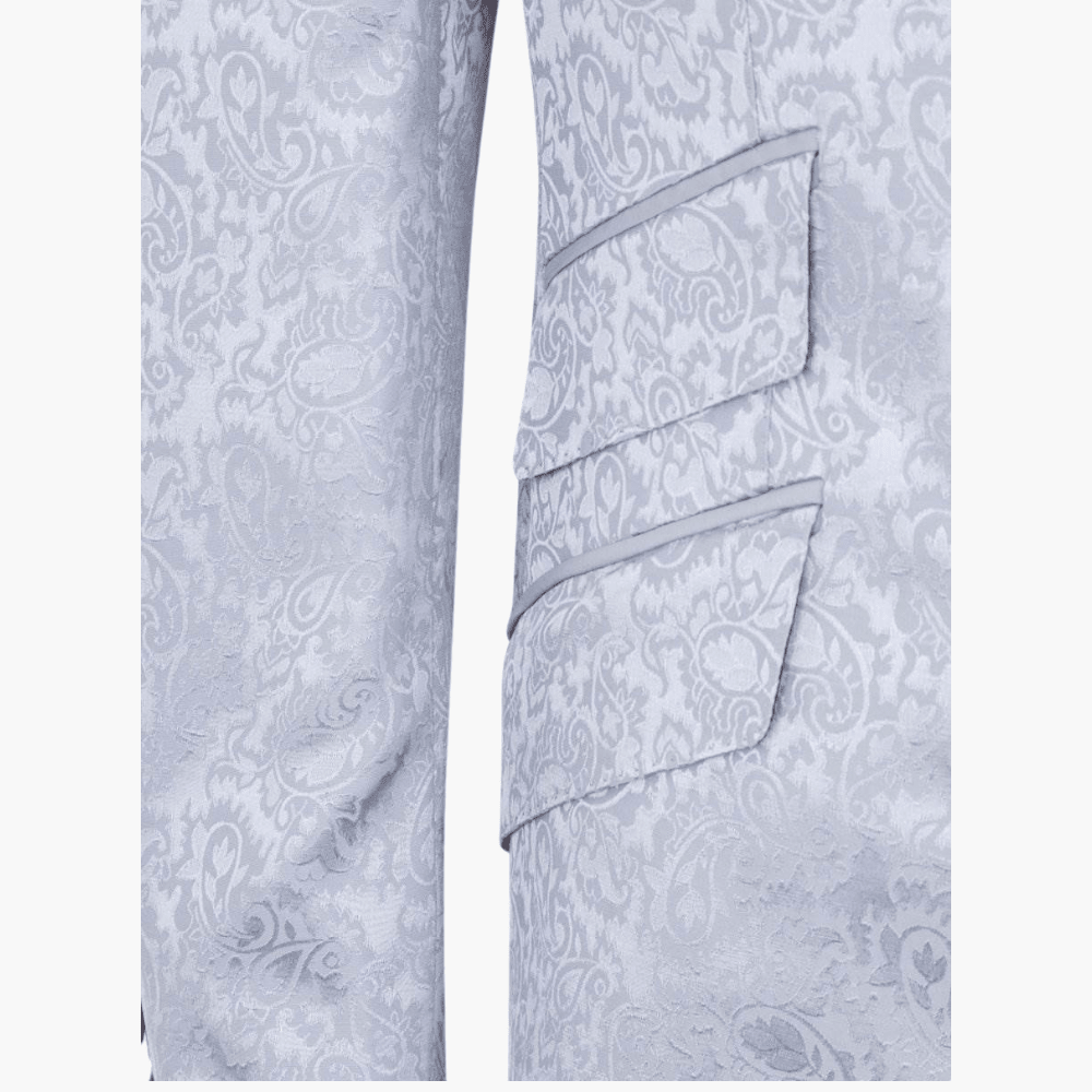 Silver Paisley Blazer - Angelo Galasso - Luxury Italian Menswear London