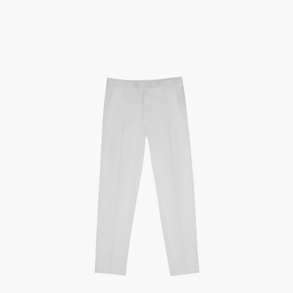 White Regular Chinos - Angelo Galasso - Luxury Italian Menswear London