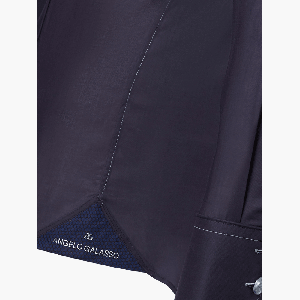 Navy Blue Corleone Shirt - Angelo Galasso - Luxury Italian Menswear London