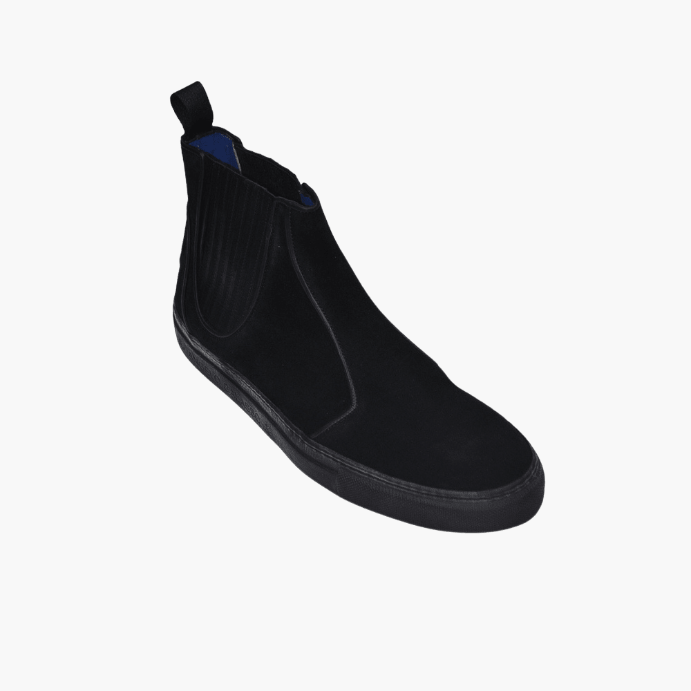 Black Suede Boots - Angelo Galasso - Luxury Italian Menswear London