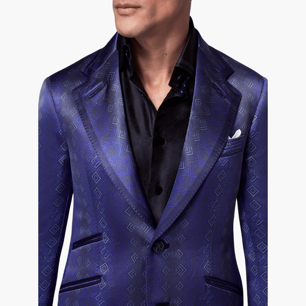 Hexagon Silk Evening Blazer - Angelo Galasso - Luxury Italian Menswear London