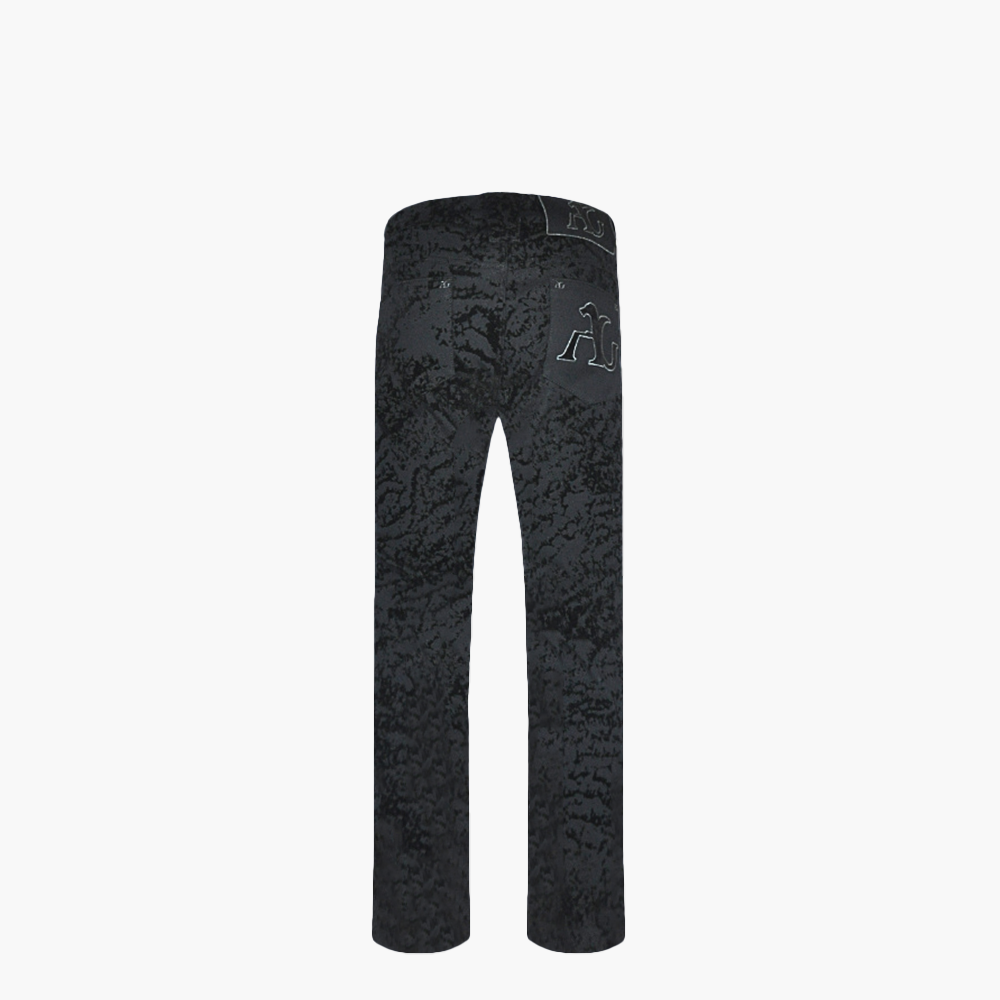 Jet Black Flocked AG Denim - AG24WJJNS01FL
