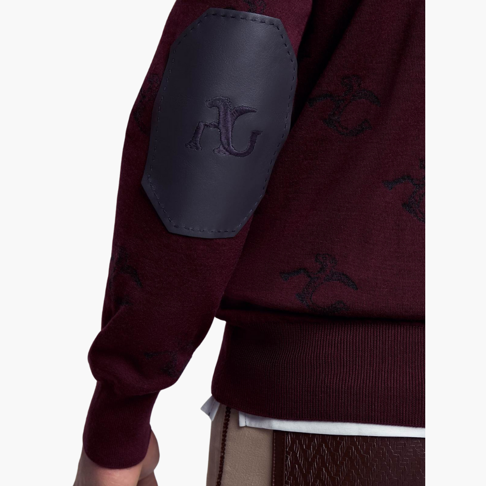 Burgundy Wool & Cashmere Monogram Turtle Neck - A21MR07002