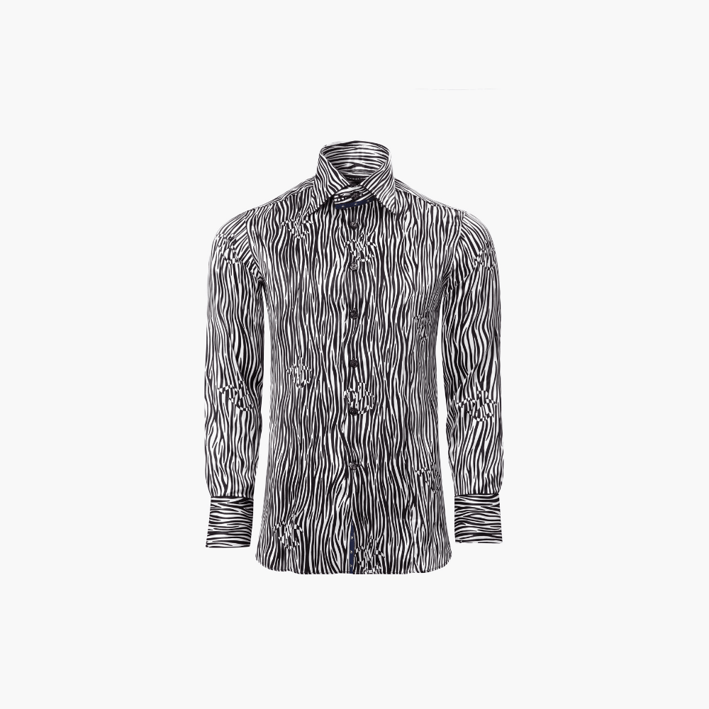 Zebra AG Print Corleone Silk Shirt - Angelo Galasso - Luxury Italian Menswear London