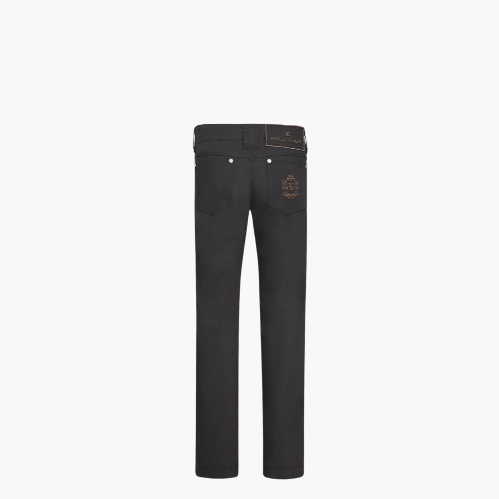 Black & Bronze Cotton Jeans with Shield - Angelo Galasso - Luxury Italian Menswear London