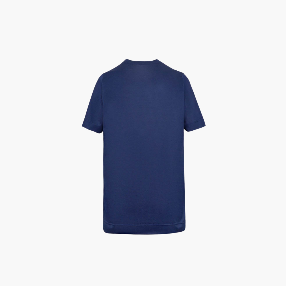 Blue & Silver Cotton Shield T-Shirt -
