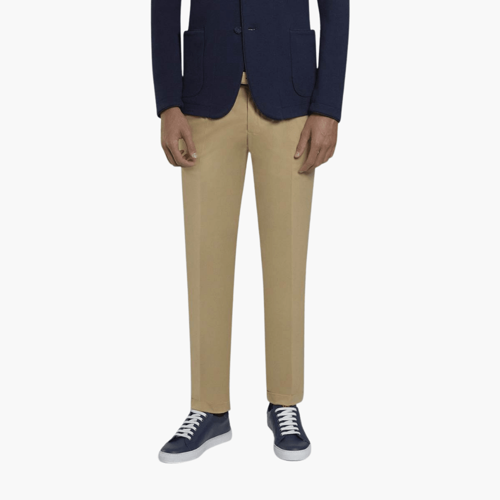 Beige Drawstring Chinos - Angelo Galasso - Luxury Italian Menswear London