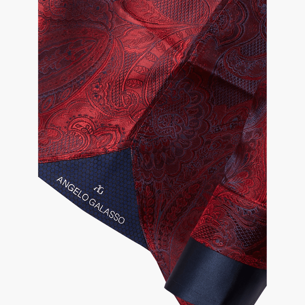 Angelo Galasso Red Paisley Mason Shirt - Angelo Galasso - Luxury Italian Menswear London