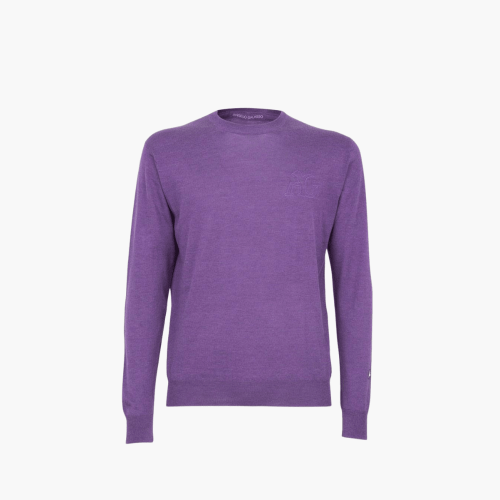 Purple Silk & Cashmere Jumper - Angelo Galasso - Luxury Italian Menswear London
