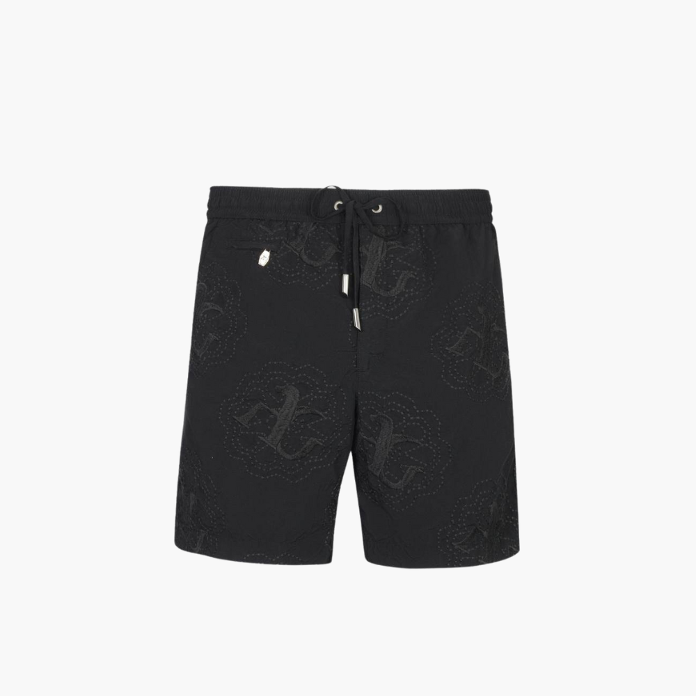 Black Swimming Shorts with Flower - AG18SQSWI2