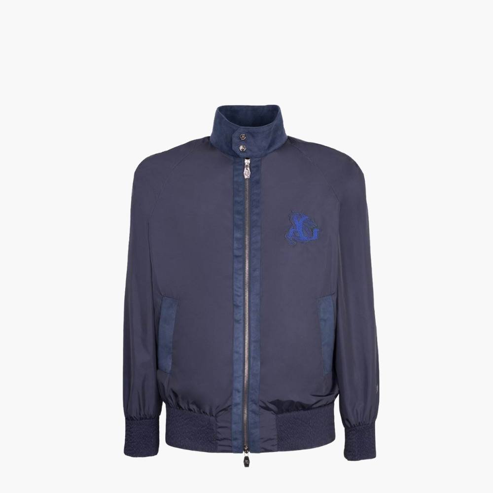 Blue Nylon Bomber Jacket - 19S4VUO02