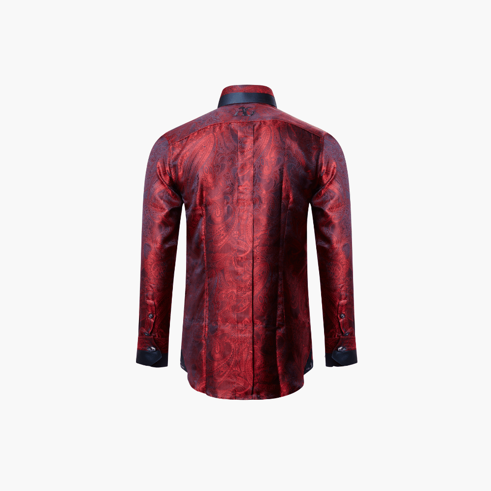 Angelo Galasso Red Paisley Mason Shirt - Angelo Galasso - Luxury Italian Menswear London