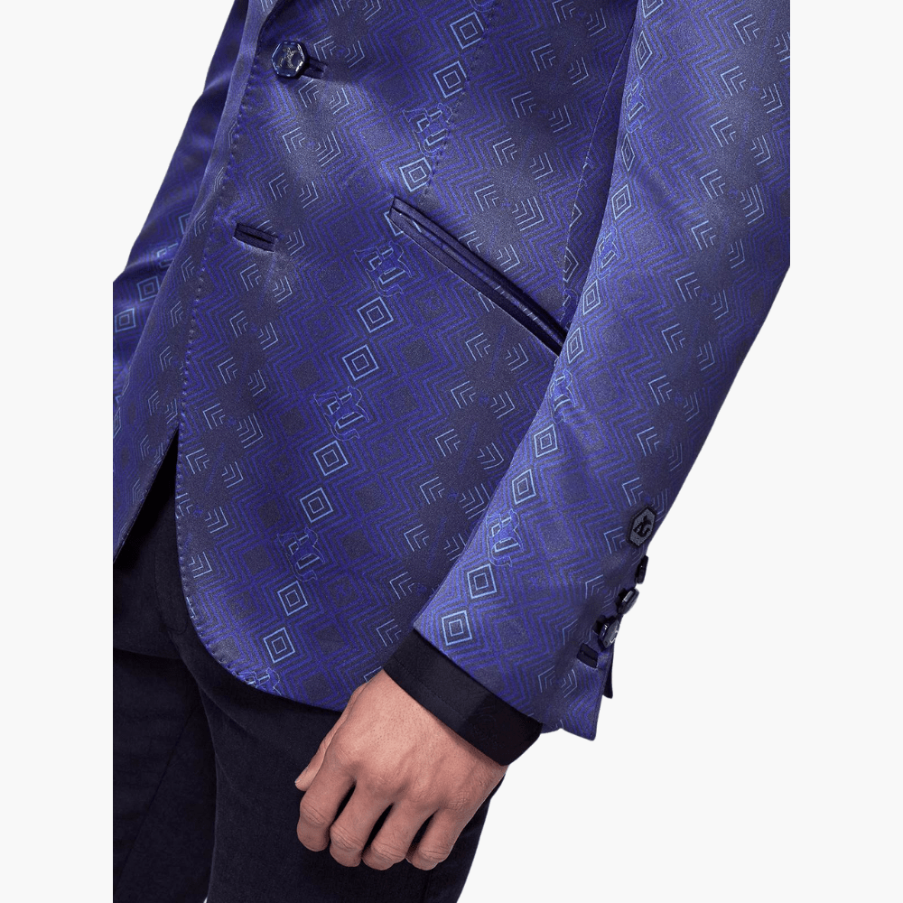 Hexagon Silk Evening Blazer - Angelo Galasso - Luxury Italian Menswear London