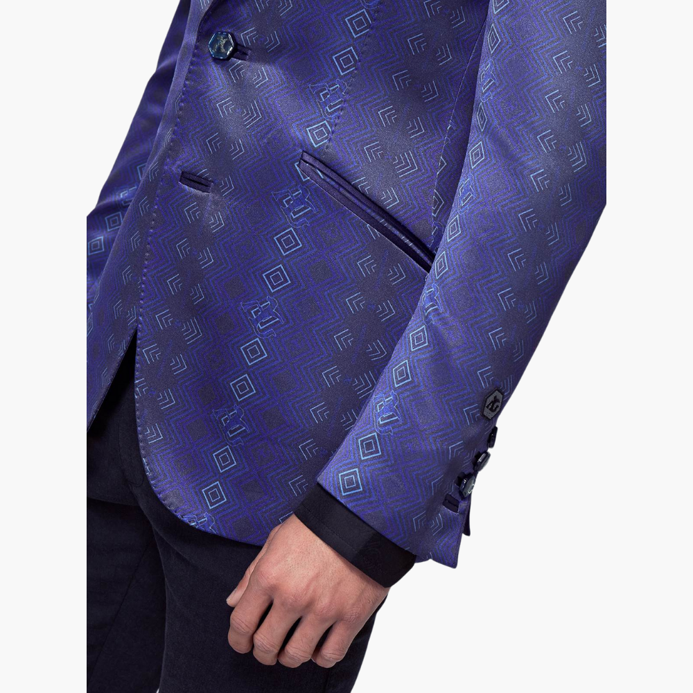 Hexagon Silk Evening Blazer - A21MR37004