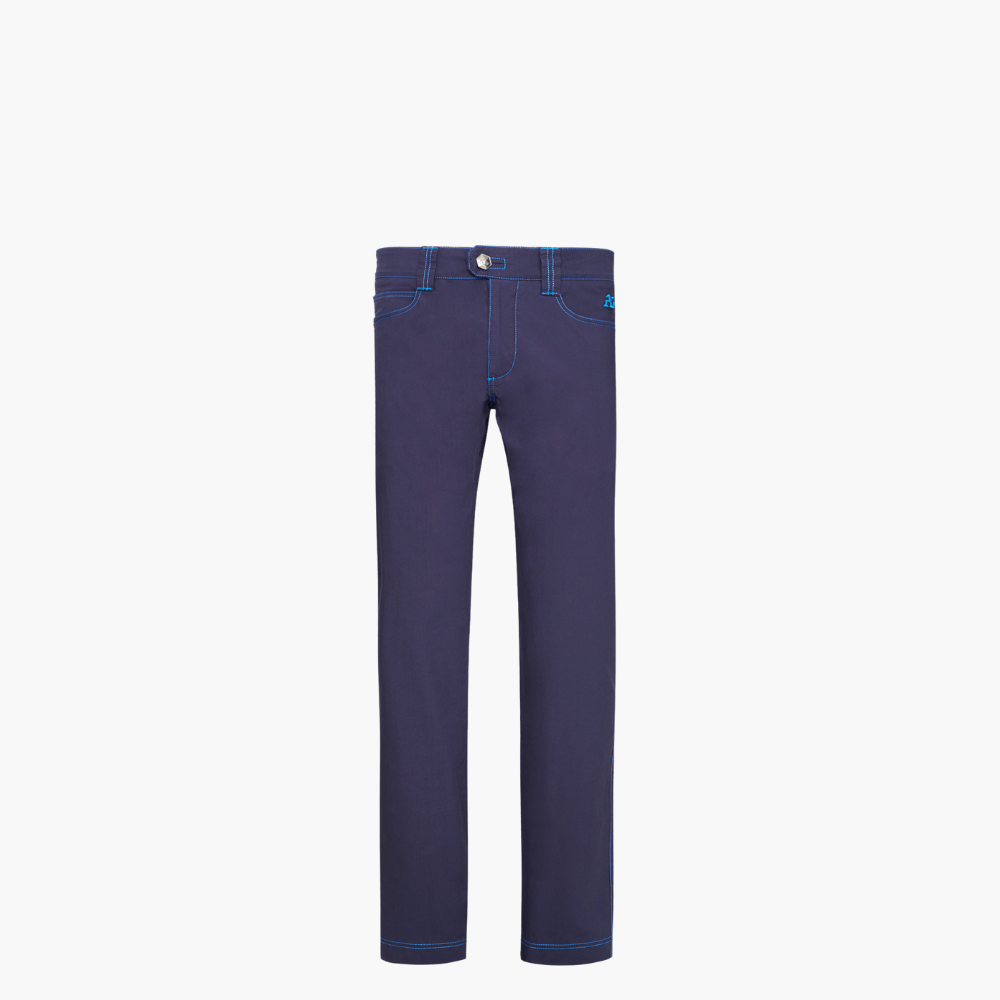 Blue & Royal Blue Cotton Jeans with Shield - Z21MR0401F